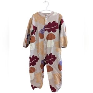 H&M Kids Snap Romper with Woodland Leaf and Mushroom Design